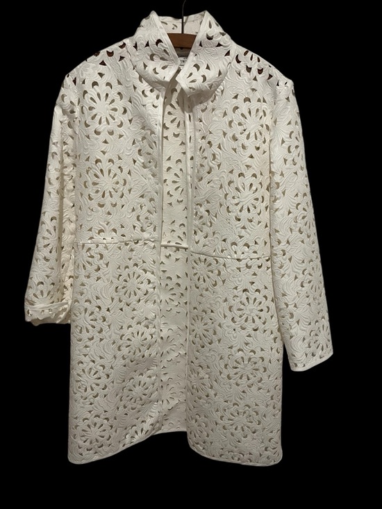 Grace Chuang Jackets & Blazers - Grace Chuang Ivory Eyelet Lightweight Layer/coat